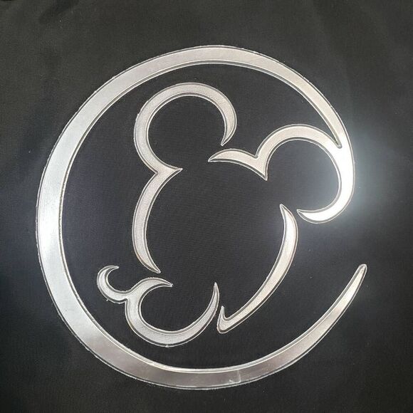 Disneyland Resorts Mickey Mouse Logo Sling Bag Metallic Silver Heavy Duty Nylon - Picture 3 of 9